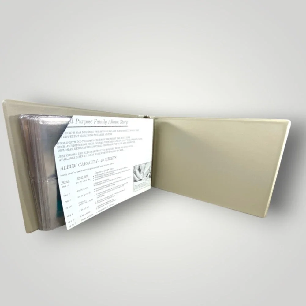 Woolworth Herald Square Photo Album Green Gold 3 Ring Binder 1970s